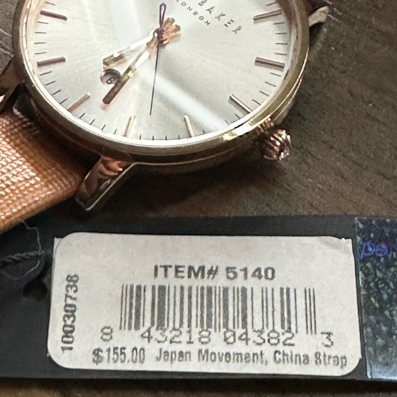 NEW with Tags! Ted Baker London Watch Brown Leather Rose Gold Date Display - Picture 9 of 16